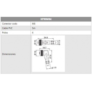 Cable con conector M8