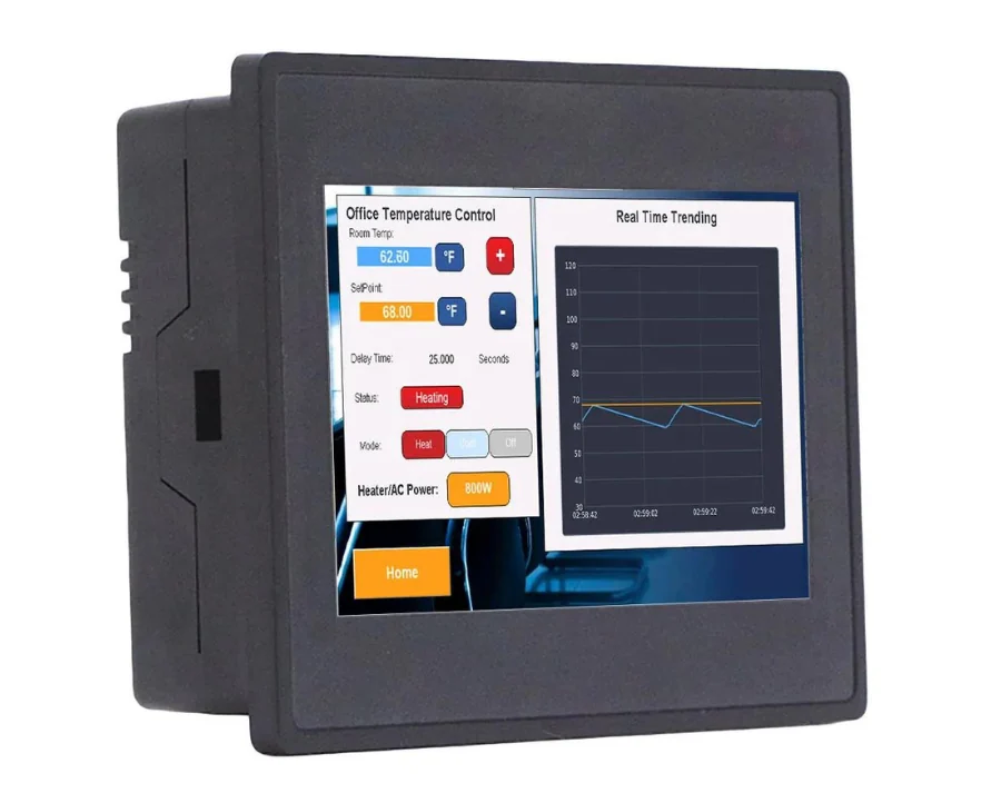 HMI PLC de 4,3 , ampliable, clase 1, clasificación de división 2, admite 1 módulo de E S, correo electrónico, acceso remoto VNC , MQTT, FTP, servidor web