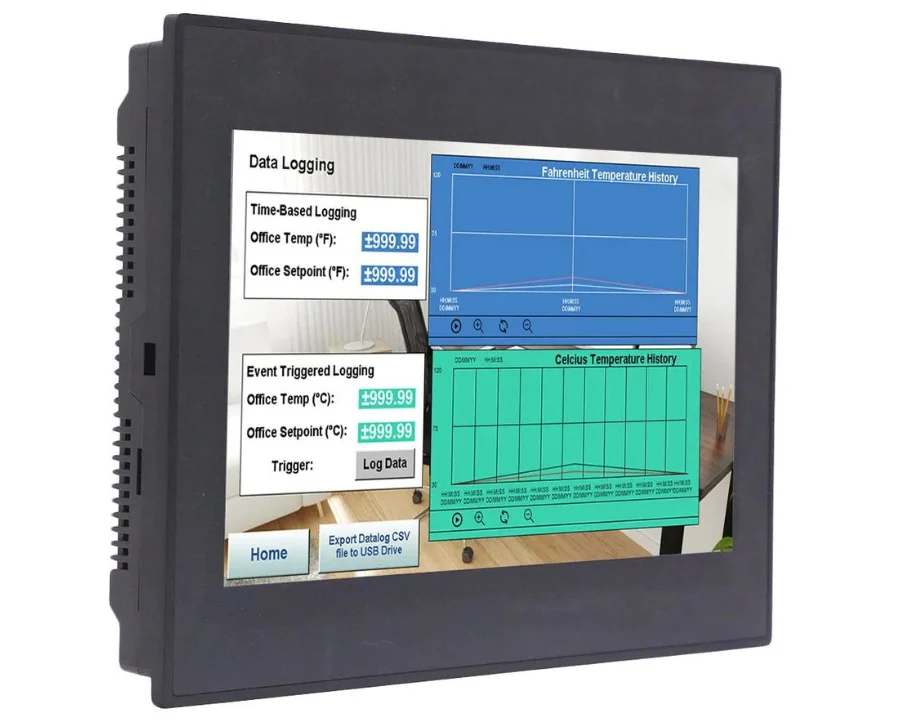 HMI PLC de 10,1 , ampliable, clase 1, clasificación de división 2, compatible con 5 módulos de I O, correo electrónico, acceso remoto VNC , MQTT, FTP, servidor web