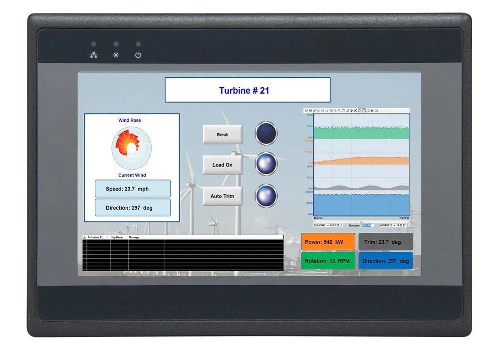 HMI avanzada de 7.0 , 1 puerto Ethernet, 2 puertos USB, 2 puertos serie, CANBus, caja de aluminio gris oscuro