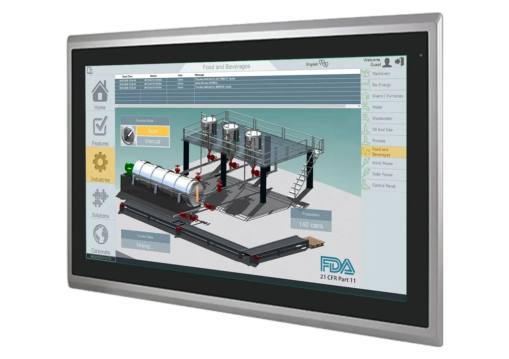 Monitor industrial de 21,5 de temperatura amplia y 1000 nit
