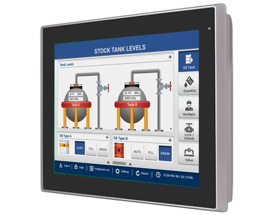 Monitor industrial de 12,1 de temperatura amplia y 1000 nit